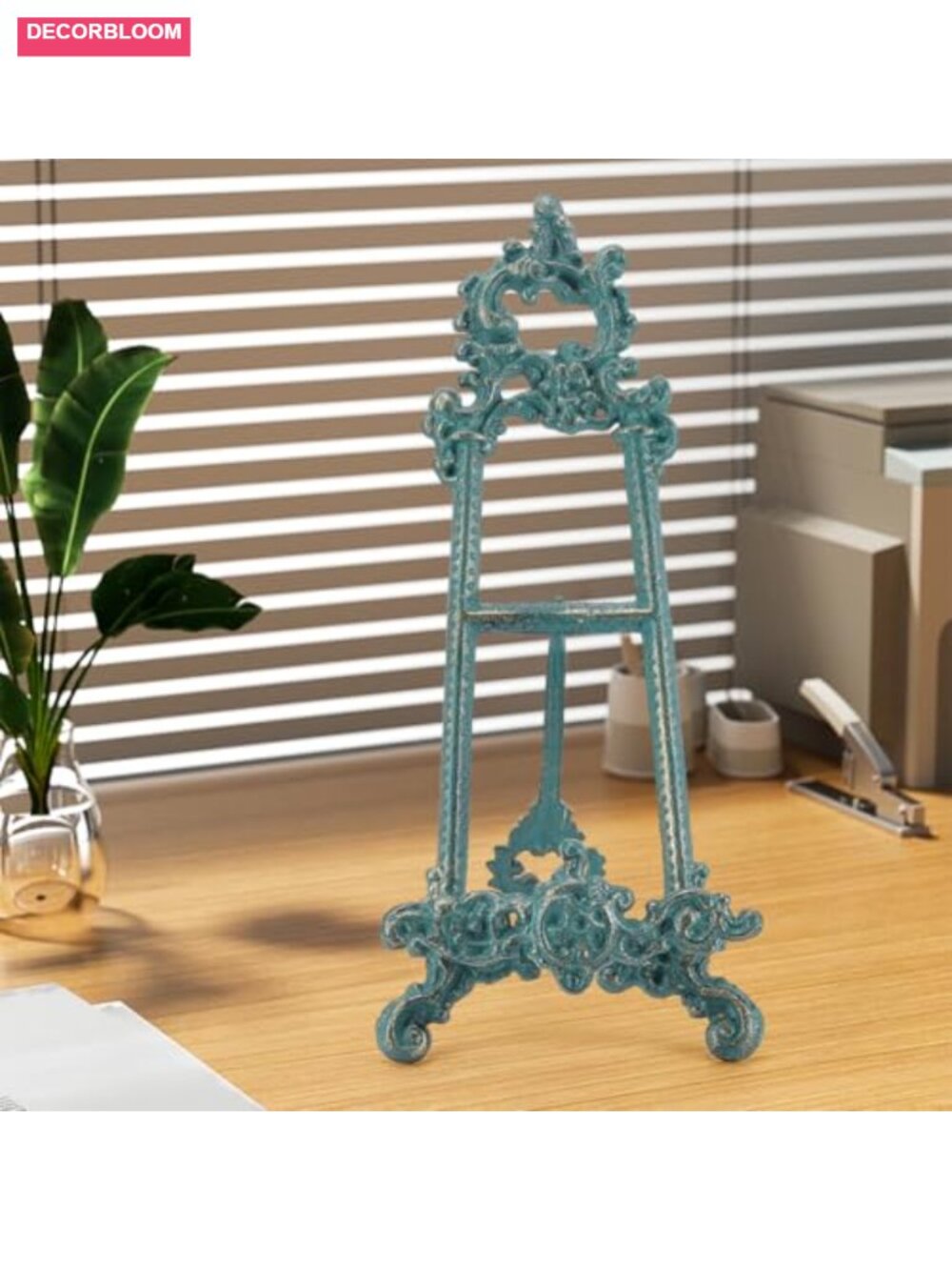 Cast Iron Cookbook Stand Vintage Ornate Metal Easel Holder Recipe Book Display - Picture 4 of 4